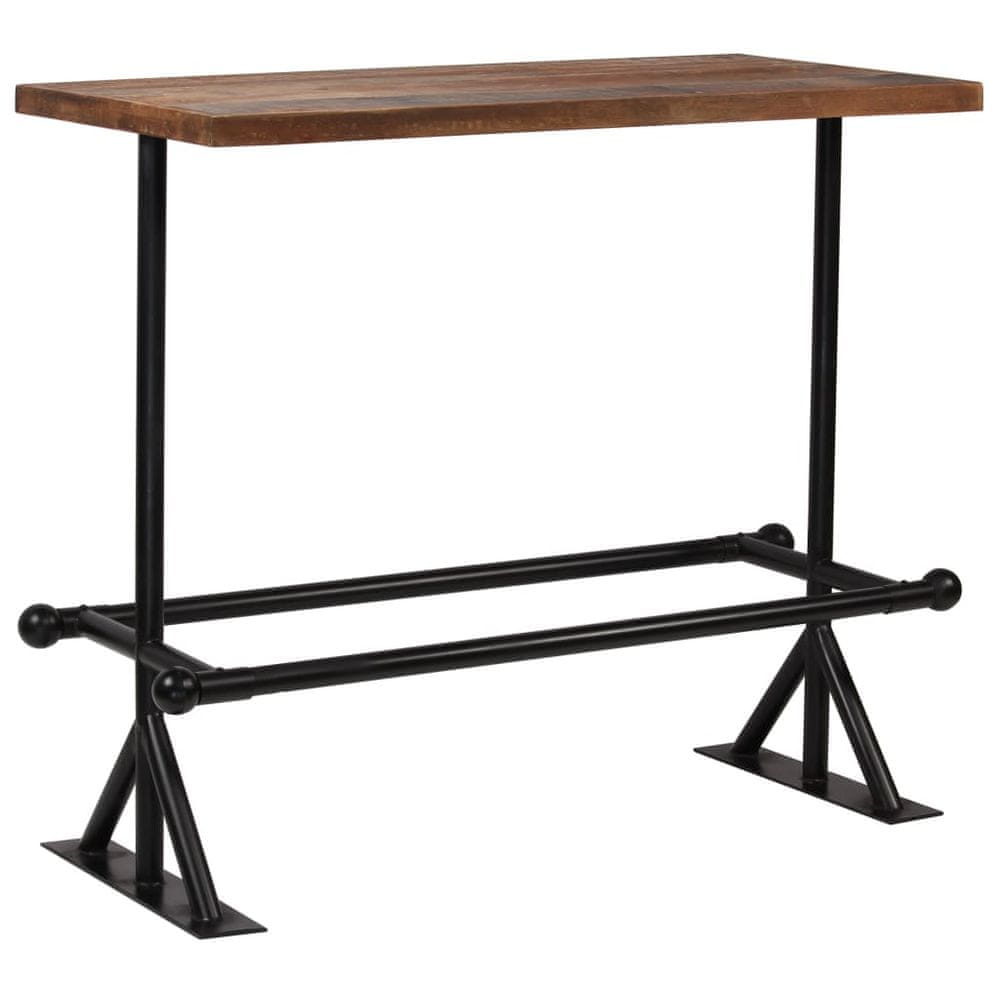 Petromila vidaXL Barový stôl, recyklovaný masív, tmavohnedý 120x60x107 cm